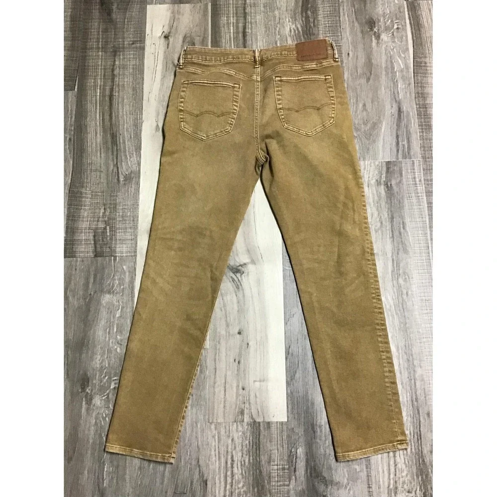 American Eagle Next Level Flex Slim Jeans Mens 33x30 Khaki Tan Stretch Denim